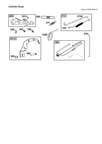 Controls Diagram and Parts List for 44N677-0065-G1  Briggs and Stratton Engine
